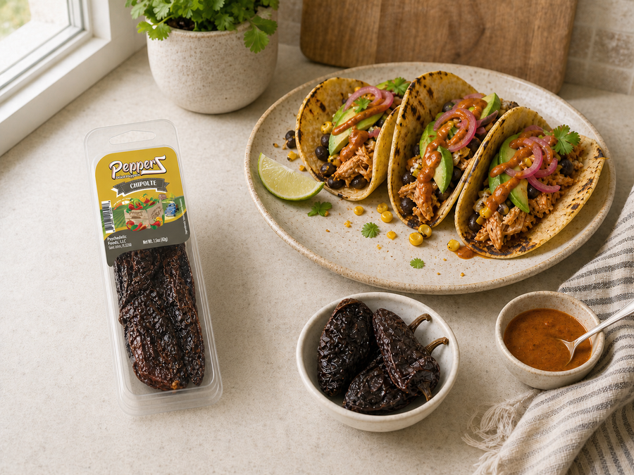 Chipotle PepperZ beside street tacos — lifestyle