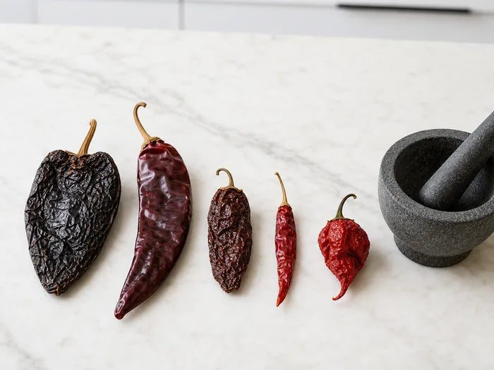 Whole Chiles, Never Pre-Ground Dust.